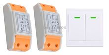 Interruptor elétrico sem fio ac 220 v 1ch, receptor, sistema de controle remoto com painel de parede, transmissor remoto com cola