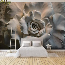 beibehang custom Embossed minimalist rose flower Mural Modern Art Wallpaper Wall Fresco Living Room Bedroom Wall Paper flooring 2024 - buy cheap