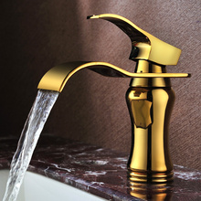 Grifo de latón macizo dorado pulido para baño, mezclador de un solo orificio, Envío Gratis 2024 - compra barato