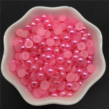 Cuentas para álbum de recortes de 4mm, 6mm, 8mm, 10mm, rosa, Media perla redonda, parte posterior plana, bricolaje, fabricación de joyas 2024 - compra barato