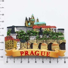 Pegatinas magnéticas para nevera, recuerdos turísticos, monumentos de República Checa y Prague 2024 - compra barato