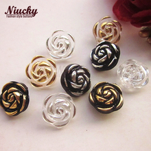 Niucky 12.5mm 1/2" gold / silver edge flower acrylic buttons for sewing DIY craft decorative buttons supplies A0304-002mtb 2024 - buy cheap