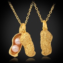 Pingente em formato de amendoim adorável colar gargantilha corrente dourada amarela joia fashion presente joias bonitas atacado dourado p11971 2024 - compre barato