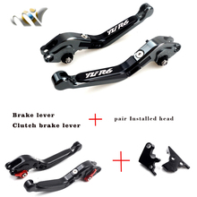 Logo(YZF R6) black+Titanium CNC Adjustable Motorcycle Brake Clutch Levers For YZF R6 YZFR6 1999 2000 2001 2002 2003 2004 2024 - buy cheap