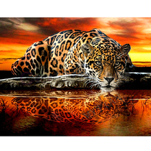 Cuadrado completo/redondo taladro 5d diy diamante pintura "Animal leopardo sombra paisaje 3D bordado patrón mosaico punto de cruz decoración 2024 - compra barato