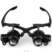 10X 15X 20X 25X LED Double Eye Jeweler Watch Repair Magnifier Glasses Loupe Lens 2024 - buy cheap
