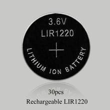 Sorvess 30PCS 3.6V LIR1220 Lithiium lir Ion Rechargeable Battery 10mAH Li-ion button coin cell replace for CR1220 CR 1220 2024 - buy cheap