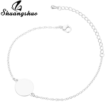 Shuangshuo-pulsera con colgante para mujer, brazalete redondo de brazaletes sólidos para mujer, joyería de moda, brazaletes, regalo de boda 2024 - compra barato