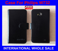 Новейший Роскошный кожаный флип-кошелек, индивидуальный защитный чехол для телефона Philips Xenium W732, чехол-бумажник с держателем для карт 2024 - купить недорого