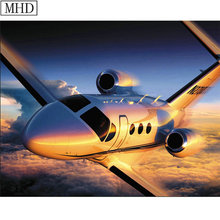 Full Square 5D DIY Diamond Painting "Air Plane" Cross Stitch 3D Diamond Embroidery Mosaic Handmade Art Deco Painting 2024 - buy cheap