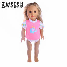 Мини-кукла, мультяшная футболка для 18 дюймов, американская кукла 43 см, аксессуары для новорожденных, детский лучший подарок 2024 - купить недорого