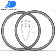 Llantas de carbono para bicicletas de carretera, llanta de bicicleta de 380g, 700c, 38mm x 23mm, superficie de freno de basalto de rueda redonda, 3k, mate, 20 y 24 agujeros 2024 - compra barato