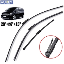 Xukey 3PCS/Set Front And Rear Wiper Blades For Mercedes-Benz Vito Viano W639 2011 2012 2013 2014 Rubber Windscreen 28"26"15" 2024 - buy cheap