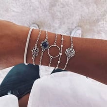 HOCOLE Fashion Link Chain Bracelets For Women Vintage Circle Bead Silver Color Metal Bracelet Sets Wedding Party Jewelry Gifts 2024 - buy cheap