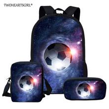 Twoheartsgirl Kids School Bags For Boys Girls Backpack Cosmos Soccer Football Shoulder Bag Primary School Children Backpacks 2024 - buy cheap
