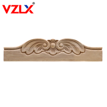 VZLX Flower Wood Carving Natural Appliques Furniture Cabinet Unpainted Wooden Mouldings Decal Decorative Figurines Sofa Stigma 2024 - buy cheap