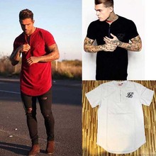 Men Brand Kanye West Cotton Sik Silk Men Casual Hip Hop T-shirts Irregular cut Zipper Short Sleeved T-shirts Black White red 2024 - buy cheap