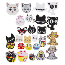 1 pcs popular lucky cat embroidered iron on patches cloth accessories popular clothing bag hat Patches Appliques diy decor 2024 - buy cheap