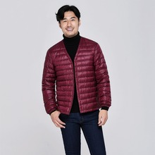 Abrigo ultraligero para hombre, parka de plumón de pato blanco 90%, cálido y delgado, con cuello en V, chaquetas finas corto Mw386, novedad, primavera y otoño 2024 - compra barato