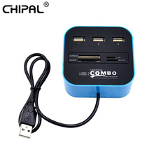 CHIPAL Multi-function Combo Mini USB HUB 3 Ports USB 2.0 Splitter Adapter TF SD M2 MS MMC Card Reader for PC Computer Laptop 2024 - buy cheap