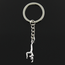 Fashion Gymnastics Gymnast Sporter 30x11mm Pendant 30mm Key Ring Metal Chain Silver Color Men Car Holder Gift Souvenirs Keychain 2024 - buy cheap