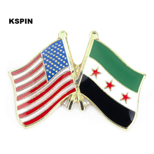 U.S.A Syria Friendship Flag Badge Flag Pin 1PC XY0003 2024 - buy cheap