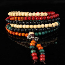 (20pcs/lot) Buddhist 108 beads colorful Sandalwood prayer beads malas,6-8mm,Fashion wooden beaded bracelet Couple bracelet 2024 - buy cheap