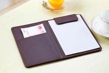 19x13cm restaurant hotel leather checkbook cover, waitress cashier holder with magnetic clip-black brown 2024 - buy cheap