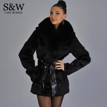 Winter Faux Fur Jacket Artificial Fur Coats for Women Plus Size Fake Mink Fur Coat Rabbit Fur Coat Fox Collar XXXL 4XL 6XL 2024 - buy cheap