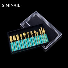 SIMINAIL 1 Box 12pcs Gold Color Grinding Head Nail Drill Bit Tungsten Carbide Steel Nail Dead Skin Remove Tool Accessories File 2024 - buy cheap