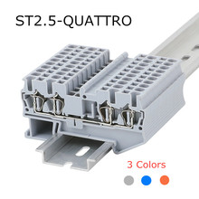 10pcs ST 2.5-QUATTRO  Type Din Rail 4 Contacts Spring-cage Quick Connector Ground Modular Terminal Block 2024 - buy cheap