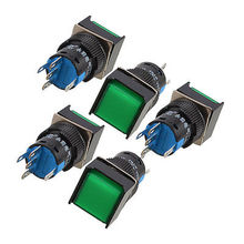 Green Square Cap 1NO 1NC AC 250V 5A Momentary Push Button Switch 2024 - buy cheap