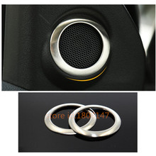 Styling stick stainless steel Car Inside Audio Speak Sound Cover Ring circle lamp trim 2pcs For Mitsubishi ASX 2013 2014 2015 2024 - buy cheap