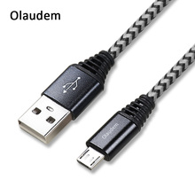 Olaudem нейлоновый Плетеный Micro USB Дата-кабель для зарядки для телефона кабель USB Micro USB 1 м для samsung кабели для мобильных телефонов CB072 2024 - купить недорого