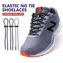 1Pair Metal Lock Quick Shoelaces Elastic No Tie Shoe Laces Round Sneakers Shoelace Kids Adult Unisex Lazy Laces Strings 18 Color 2024 - buy cheap