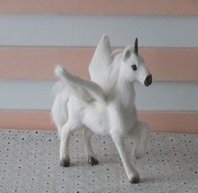 cute small white simulation Unicorn toy resin&fur Pegasus horse doll with wings gift about 16x15cm 1962 2024 - buy cheap