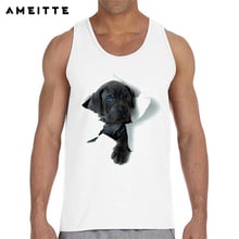 Camisetas divertidas con diseño de perro 3D, camisetas sin mangas con estampado de animales geniales para hombre, camisetas sin mangas de verano para culturismo, chaleco Masculino 2024 - compra barato