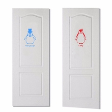 2pcs/pair Cute Artistic Penguin Wall Stickers Funny Toilet Entrance Sign Vinyl Wall Decals For Toilets Door  Decoration 2024 - buy cheap