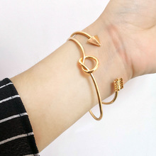 Модный Открытый браслет с узелком и стрелками в Корейском стиле для мужчин и женщин, можно носить ювелирные изделия, золотые браслеты 2024 - купить недорого