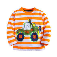 Little Maven New Autumn Spring Children Clothing Van Long- sleeved O-neck Quality Cotton Printed Boys Striped Casual Tshirt 2024 - buy cheap