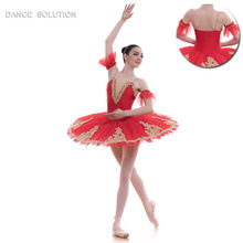 Camisola de tutu profissional vermelho elastano, balé de menina e mulher, traje de dança de palco, bailarina solo, vestido espanhol, bll013 2024 - compre barato