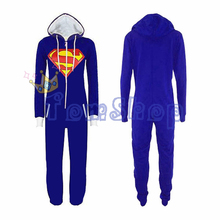 New Mens Womens Kids All in One Superhero Onesie Loungewear Comics Superman Hooded Zip Jumpsuit Playsuit Free Shipping 2024 - buy cheap