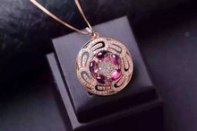 natural red garnet stone pendant S925 silver Natural gemstone Pendant Necklace trendy ball Ferris wheel women girl party jewelry 2024 - buy cheap