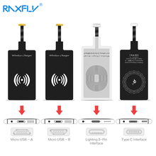 RAXFLY-Receptor de Cargador Inalámbrico QI para iPhone 7, 6 Plus, 5S, carga inalámbrica Universal, Micro USB tipo C, para Xiaomi Redmi Note 7 2024 - compra barato