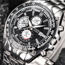 XINEW Brand Men's Fashion Military Stainless Steel Analog Date Sport Quartz Wrist Watch Gentleman Dial relogio masculino 2024 - buy cheap