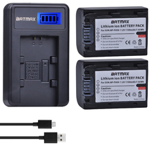 Bateria + carregador usb lcd para sony, 2 peças 2024 - compre barato