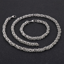 Haoyi aço inoxidável link corrente colar pulseira conjuntos para homens moda hiphop/rock festa masculino metal jóias 2024 - compre barato