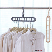 Organizador de guarda-roupas com 9 furos, cabide para secar roupas, cabide de plástico multifuncional, armazenamento, cachecol, armário 2024 - compre barato