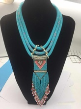 Handmade 3 Layers Resins Beads Pendant Necklaces For Women Boho Ethnic Tribal Long Tassel Necklace Female Gift collier femme 2024 - buy cheap