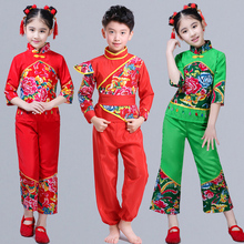 Chinese Folk Dancing Costume Girls Yangko Clothes Modern Drum Dance Performance Wear Fan Dance Outfits New Year Hanfu Suit 2024 - buy cheap